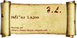 Hász Lajos névjegykártya